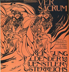 Copertina del numero di febbraio 1898 di Ver Sacrum, la rivista del movimento Art Nouveau Sezession ...