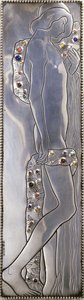 Pannello inserto di un letto singolo bianco della Wiener Werkstätte raffigurante una figura androgina nuda (dettaglio), c.1904 da Koloman Moser
