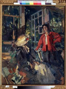 Alla finestra da Konstantin Alekseevich Korovin