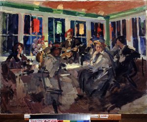 In un caffè da Konstantin Alekseevich Korovin