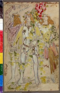 Progetto di costume per il balletto Raymonda di Alexander Glazunov da Konstantin Alekseevich Korovin