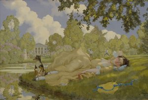 Donna che dorme in un parco da Konstantin Andreevic Somov