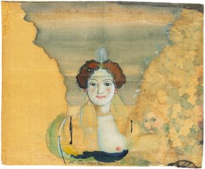 Giovane donna con un giardino oltre da Konstantin Andreyevich Somov
