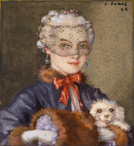 Signora con un cane da Konstantin Somov
