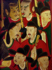Dettaglio del ritratto del Sesto Re (Danjong) da Korean School