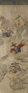 Scena di caccia (3 cavalieri e cinghiale) da Korean School