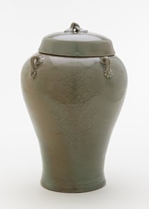 Vaso con disegno inciso di spruzzi di loto, seconda metà del XII secolo da Korean School