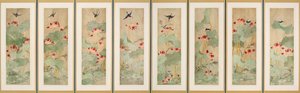 Fiori di loto e uccelli da Korean School
