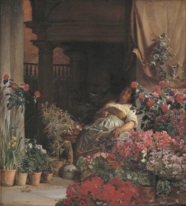Una venditrice di fiori fiorentina