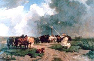 Cavalli nella tempesta, 1862 da Károly Lotz
