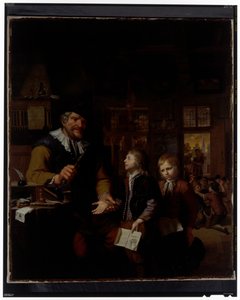 Un maestro che punisce due ragazzi da Krzyztof (1659 1729) Lubieniecki