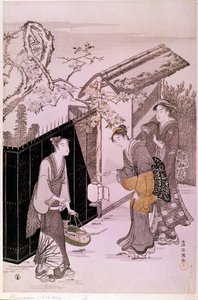 Ritorno dalla serata poetica in primavera (stampa giapponese) di Shunman Kubo (1757-1820). Parigi, Museo Guimet, Museo Nazionale delle Arti Asiatiche da Kubo Shumman