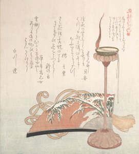 Portacandele e ventaglio da Kubo Shunman