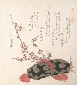 Cassetta delle Lettere e Fiori di Prugno, XIX secolo da Kubo Shunman