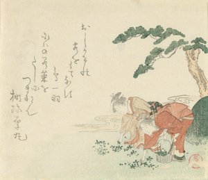 Due ragazze raccolgono erbe di Capodanno, 1797 da Kubo Shunman