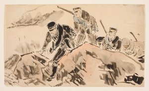 Il tenente Ōta e altri sessantuno soldati del grande gruppo di ricognizione stabiliscono la comunicazione tra il primo e il secondo esercito di spedizione da Kubota Kinsen