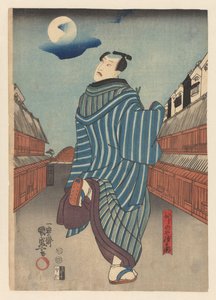 Tokubei che corre per una strada da Kunimori