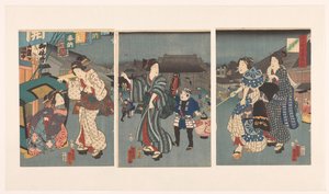 Festival del tempio da Kunisada (II) , Utagawa