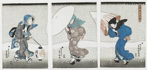 Forte nevicata a fine anno da Kunisada