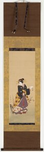 Un Oiran accanto a un albero di prugne, metà del XIX secolo da Kuniyuki Utagawa