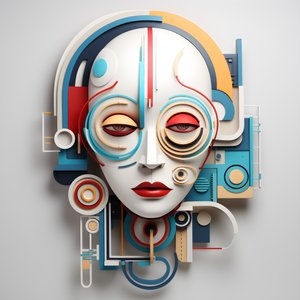 Una scultura 3D di un bellissimo volto umano 1
