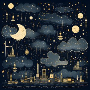 Questa è una raccolta di illustrazioni fantasy isolate degli elementi del cielo 2