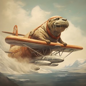 Un tricheco pilota un aereo 3