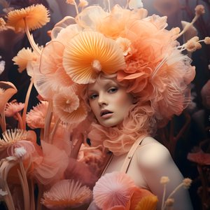 Un primo piano della bellissima dea dei fiori di attinia marina sott