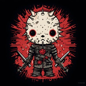 Hello Kitty come Pinhead design per maglietta 1