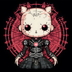 Hello Kitty come Pinhead design per maglietta 3