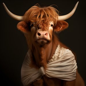 Mucca delle Highlands come Marilyn Monroe 2