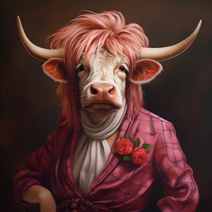 Mucca delle Highlands come Marilyn Monroe 3