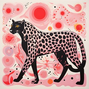 Leopardo con vortici e fiocchi 2