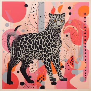Leopardo con vortici e fiocchi 3