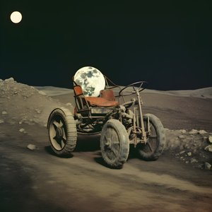 Scarabeo lunare, paesaggio lunare con crateri 4
