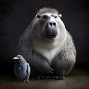 Capibara mescolato con un gorilla dorso argenteo 3