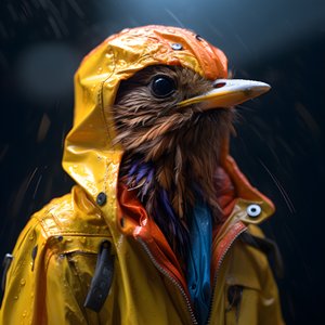un animale con un impermeabile 3