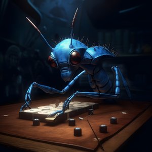 Formica antropomorfa con sopracciglia e occhi blu 2 da Kurt Heppke