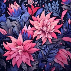 un mazzo di fiori in rosa e blu 1