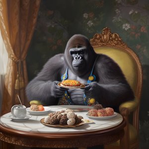 un gorilla che mangia 3