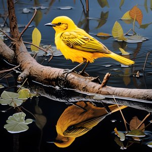 uccello giallo su un ramo nell