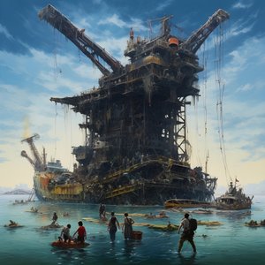 Grande relitto sollevato da una gru dal mare 2