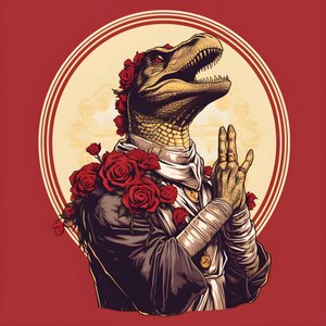 Regina assassina che prega T-Rex 1