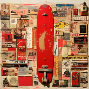 collage rosso, skateboard 2