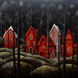 quattro case rosse nel bosco 3