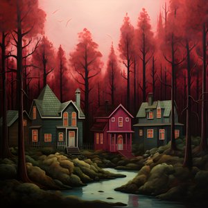 quattro case rosse nel bosco 4