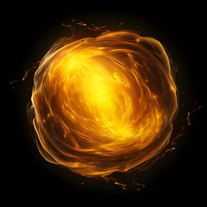 macchia gialla di energia con sfondo nero 1