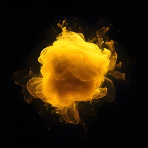 macchia gialla di energia con sfondo nero 3