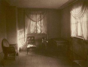 Weimar, Raggio di sole serale nello studio di Goethe nella casa estiva (foto in b/n) da Kurt Hielscher