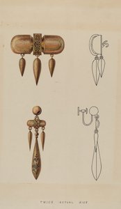 Spilla e orecchini, c. 1936